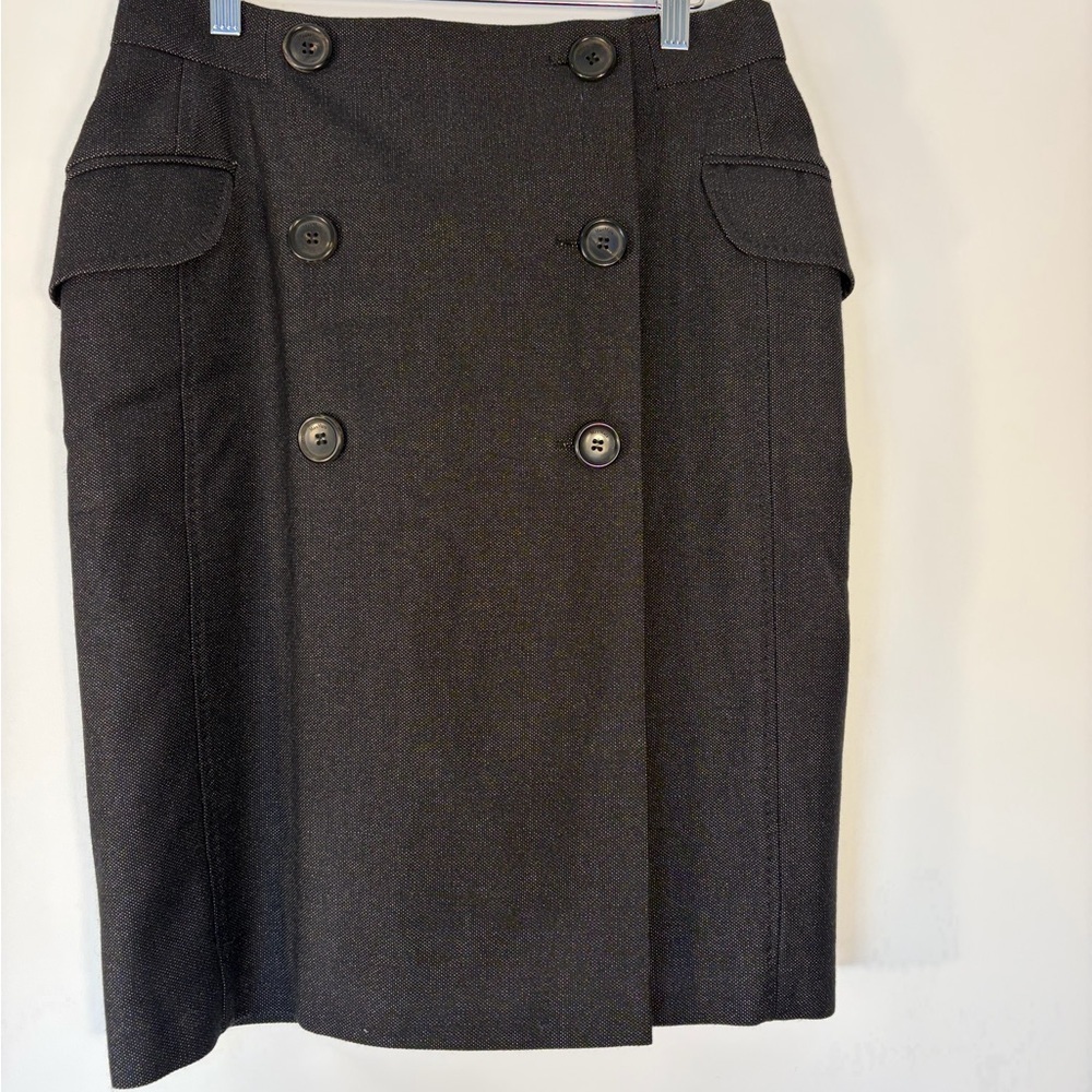 MaxMara Black Double-Breasted Pencil Skirt